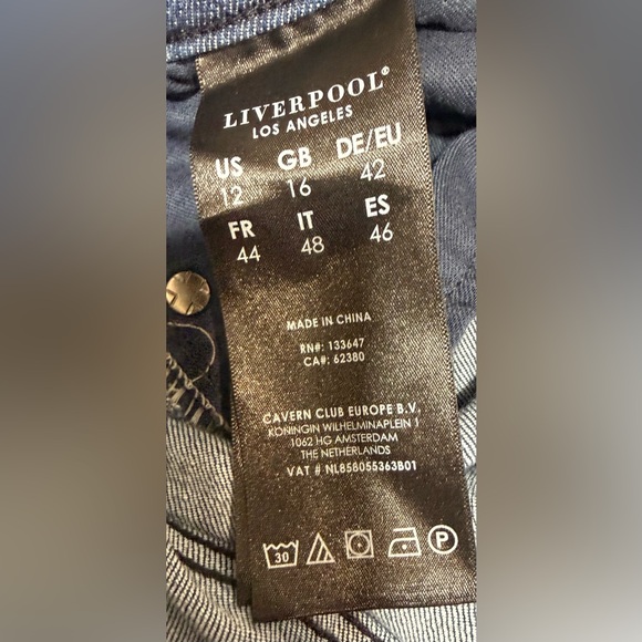 Liverpool Jeans Crop Lace Up Ankles Raw Hem Metal Grommets Skinny Blue Size 12 - Picture 11 of 12